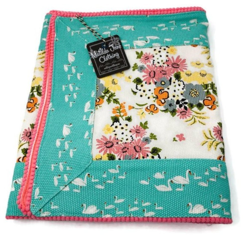 NWT Matilda Jane Floral Feathered Friends Table Runner Cotton Reversible